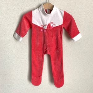 Vintage Baby Velour Fruit Onesie Footed Sleeper